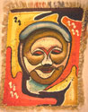 mask painting, acrylic on burlap, Benin